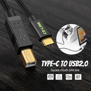 USB-C, USB 3.1 Typu C Konektor Samec Na USB 2.0 Typ B Samec Dátový Kábel Pre Mobilný Telefón, Tlačiareň, Pevný Disk