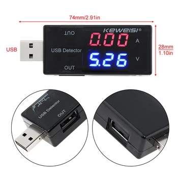 USB Detektor LCD Prúd Napätie Nabíjačky Kapacita Tester USB Nabíjačka Lekár Power Meter Text Voltmeter pre Mobilný Telefón Opravy