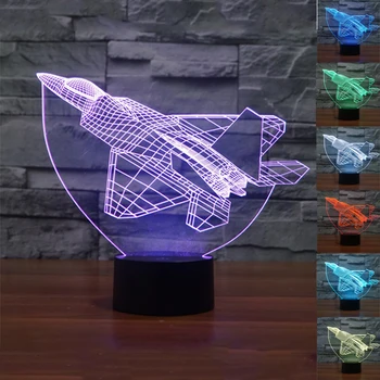 USB F15 Lietadlo Lietadlo 3D stolná Lampa Luminaria LED Nočné Osvetlenie na Diaľkové Ovládanie Fighter Dekoratívne Osvetlenie Atmosféru Lampa Darček