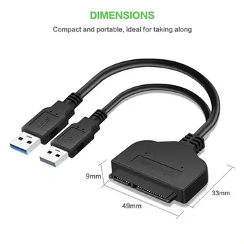 USB Na Sata Adaptér Sata USB 3.0 Adapter Sata Kábel Suport 2,5 palca alebo 3,5 Palcové Externé SSD HDD Pevný Disk Dual USB Sata Kábel