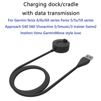 USB Nabíjací Kábel, Kábel Dock cargador Pre Garmin Fenix 6s/6/6X pro venu prístup S62 nabíjací adaptér držiaka pre GarminActive