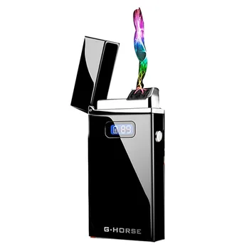 USB Nabíjanie Elektronických ľahšie Dual Arc Plazma Cigaretový Zapaľovač LED Vetru Elektrický Impulz Horák, Zapaľovače Gadgets Mužov