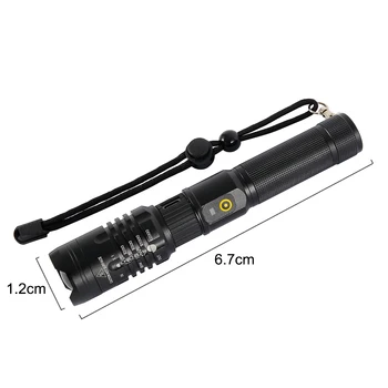 USB Nabíjateľná LED Baterka Pochodeň XHP50.2 Ultra Svetlé Zoom Baterka LED Baterkou Lov Svietidlo Ručné Svetlo Používať 18650 Batérie