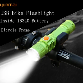 USB Nabíjateľná Led Baterka s Magnetom XML-T6 Silný Zoom Taktické Bleskové Svetlo na Bicykel Lov Horák, 3 režimy Vodotesné Svietidlo