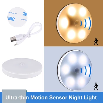 USB Nabíjateľné Nočné Svetlo Bezdrôtový Snímač Pohybu, LED Svetlá, Skrine, Ultra-tenké pre Pod Skrinku Počítadlo Chodby Schody