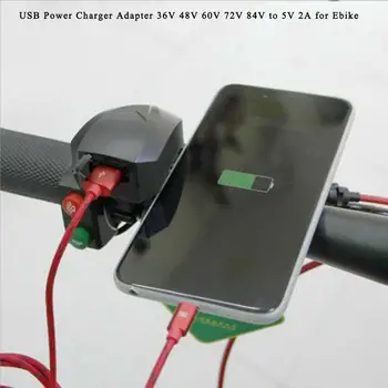 USB Napájanie Nabíjačky Riadidlá Adaptér 36V 48V 60V 72V 84V 5V 2A pre Klince 22-25 mm Rovné Riadidlá pre Elektrický Bicykel Bicykel