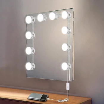 USB Powered Hollywood make-up Zrkadlo Márnosť LED Žiarovky Súprava 5-úroveň Nastaviteľný Jas tvoria Svetlo Na Toaletný Stolík