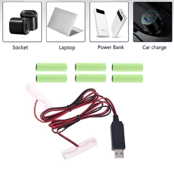 USB Powered Previesť na 6V Dual AA AAA Batérie Kvapiek Môže Nahradiť 4pcs 1,5 V LR6 AA LR03 AAA Batérie Odstránenie Kábel