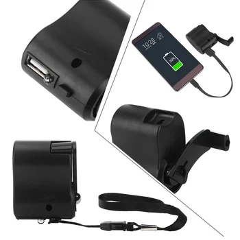 USB Strane Cvok Výkon Generátora Prenosné Cestovné Vonkajšie Núdzové Telefón Nabíjačka Manuál Shake Energie Nabíjačku Digitálny Displej
