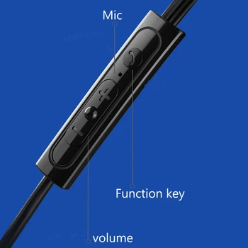 USB Typ-C V Uchu Slúchadlá Headset Mikrofón, Stereo Slúchadlá Typ-C Slúchadlá pre Xiao Mi 9 8 SE 6X Huawei P20 P30 Česť 10
