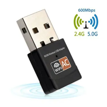 USB Wifi Adaptér 600mbps Wi-Fi Adaptér Lan, Wifi Dongle AC Wifi Prijímač s Anténou USB Ethernet PC 5 Ghz Bezdrôtového pripojenia Externého