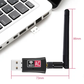 USB Wifi Adaptér AC600 Dual Band 600Mbps Sieťová Karta WiFi Prijímač s Anténou PC Počítač, Sieťová Karta Wifi Prijímač