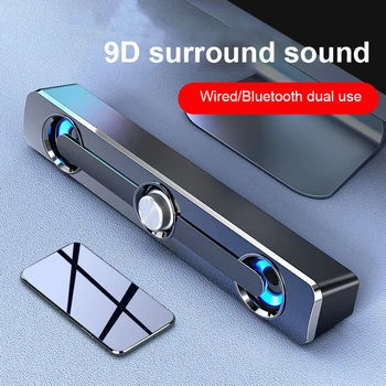 USB Wired/Bluetooth Výkonný Počítač Speaker Bar Stereo Subwoofer Bass Reproduktorov pre Priestorový Zvuk Box Pre Notebook, Telefón, Tablet MP3