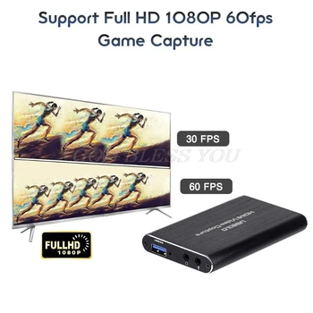 USB3.0 4K Kompatibilný s HDMI Video Capture HDMI-Kompatibilný s USB Video Capture Karty Dongle Live Stream Vysielania Zariadenie Black