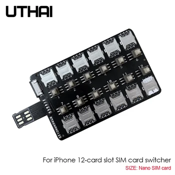 UTHAI T13 12-Slot na SIM Kartu Adaptér Multi Čítačkou SIM Kariet Pre iPhone Android Mini SIM Nano Sim Karty Zadarmo Reštartovať Switcher