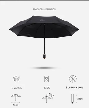 UV Jasné, Manuálne otvoriť dáždnik trojnásobne pribrala čierne lepidlo slnečná clona dáždnik Biely dáždnik ženy parasol uv paraguas