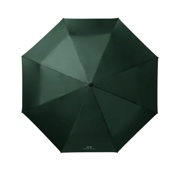 UV Jasné, Manuálne otvoriť dáždnik trojnásobne pribrala čierne lepidlo slnečná clona dáždnik Biely dáždnik ženy parasol uv paraguas