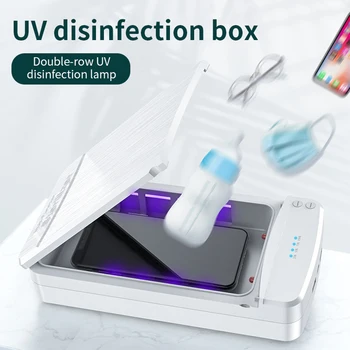 UV LED Sterilizátor Box UVC Ozónová Dezinfekcia Proti Baktériám Ultrafialové Ray Dezinfekcia Šperky, Hodinky Bezdrôtové Nabíjanie Telefónu