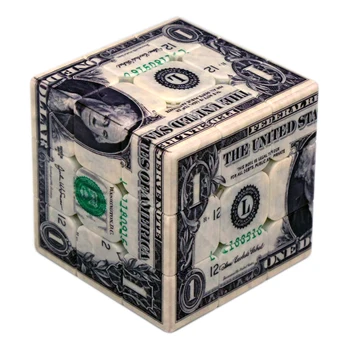 UV Tlač Dolár Vzor 3x3 Magic Cube Puzzle Profesionálne Rýchlosť Kocky Vzdelávacie Hračky Pre Deti, Študenti Darček k Narodeninám