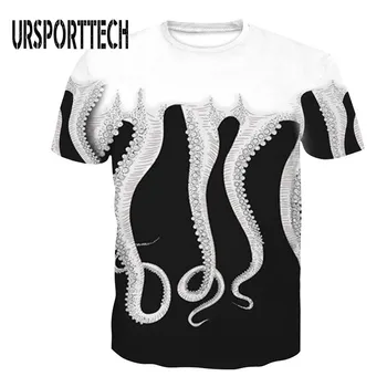 V lete roku 2020 Nové Módne Značky T-shirt Mužov Bežné Octopus 3D Vytlačené Krátke Rukávy T-Shirt Ulici Veľká Veľkosť 3XL 4XL pánske Topy
