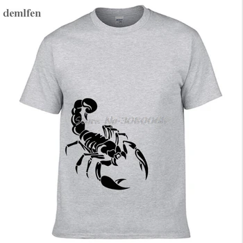 V pohode Zvierat Scorpion Tlač pánske T-shirt Lete Bežné Bavlna Krátky Rukáv Muži Male TShirts Camiseta Tričko Homme Tees