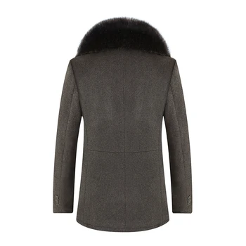 V zime kvalitné vlnené bunda pánska móda Business zahustiť zákopy srsti Mužov bežné kabát Klasické mužov kabát 6 farieb