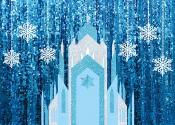 V zime Vianoce Mrazené Pozadie Lesk snehové Vločky Crystal Hrad Kulisu pre Deti Narodeniny Xmas Eve Party Foto Pozadia