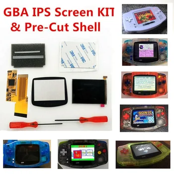 V2 IPS Podsvietenie LCD Súpravy 10 Úrovne Jasu Pre Gameboy Advance Konzoly Pre GBA + Farebné Pre-Cut púzdro