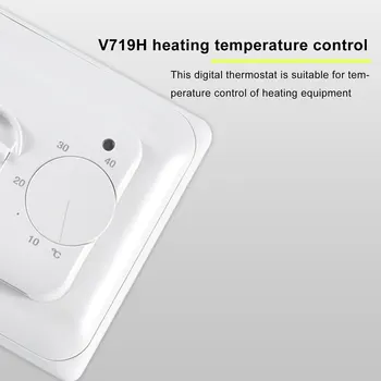 V719H Krytý Otepľovanie Regulátor Teploty 220V 16A Ručná Prevádzka Poschodí izbového Termostatu, Kúrenie, Izba Kontroly Switchs