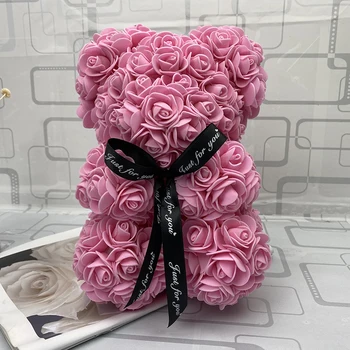 Valentines Romantický Darček box PE Rose Medveď Umelé Ruže Dekorácie Roztomilý Kreslený Priateľkou Dieťa Dar, deň matiek darček