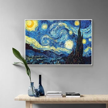Van Gogh Olejové Maľby, Hviezdna Noc Slnečnice Abstraktné Plátno Umenia, Tlače, Plagát, Obraz Na Stenu Domu Dekorácie, Nástenné Maľby