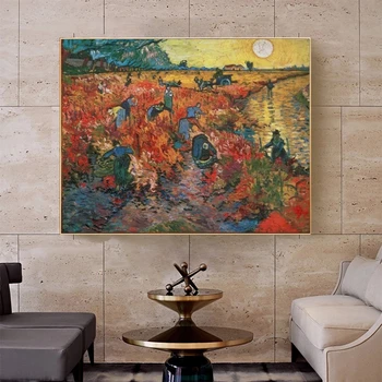 Van Gogh Slávny Plátno na Maľovanie Červená Viníc v Arles Olej Plagát a Tlač Wall Art Obrázky pre Obývacia Izba Dekorácie Cuadros