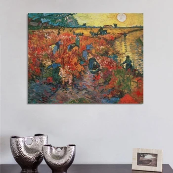 Van Gogh Slávny Plátno na Maľovanie Červená Viníc v Arles Olej Plagát a Tlač Wall Art Obrázky pre Obývacia Izba Dekorácie Cuadros