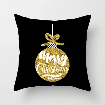 Vankúš 45*45 Vianočné gold series vytlačené polyester obliečka na vankúš Štvorcový dekoratívne obliečka na vankúš