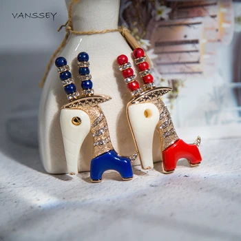 Vanssey Vintage Módy Žirafa Zvierat Ručné Živice Drahokamu Brošňa Pin Svadobné Party Doplnky pre Ženy 2018 Nové