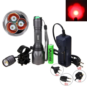 VASTFIRE 10000Lm Poľovnícke Taktické Svetlo Q5 LED Zelená/Červená Baterka Linternas+Tlakový Spínač+18650 Batérie+Puška Mount+ Nabíjačka