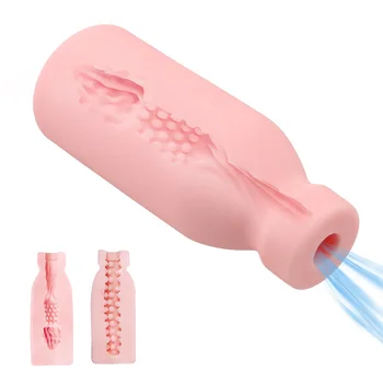 VATINE Muž Masturbácia Pohár Dospelých Produkty Fľaša Tvar 3D Umelé Vagíny Ústne Fajčenie Sexuálne Hračky pre Mužov TPE
