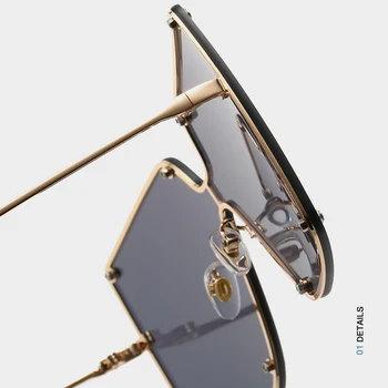 VCKA Siamské Námestie Nadrozmerné Okuliare Ženy 2020 Luxusné Značky UV400 Vysoko Kvalitného kovu bez obrúčok Slnečné Okuliare Zonnebril Dames