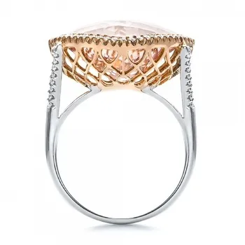 Vecalon Duté Promise Ring 925 silver Vankúš rez Cz Kryštálmi Výročie Svadobné Kapela prstene pre ženy, mužov Strany Šperky