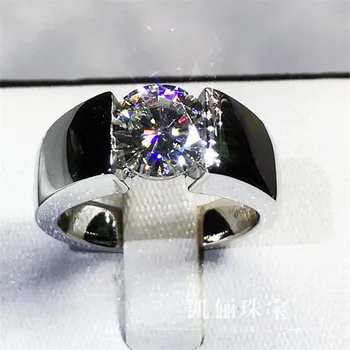 Vecalon Solitaire Milovníkov Promise ring 925 Sterling Silver Cz Zapojenie svadobné kapela prstene Pre ženy, mužov Strany Prst Šperky