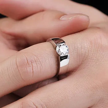 Vecalon Solitaire Milovníkov Promise ring 925 Sterling Silver Cz Zapojenie svadobné kapela prstene Pre ženy, mužov Strany Prst Šperky