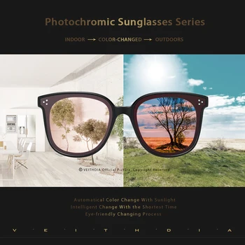 VEITHDIA Značky Dizajnér Unisex slnečné Okuliare Polarizované Photochromic Objektív Retro Slnečné Okuliare Pre Mužov/Ženy V8510