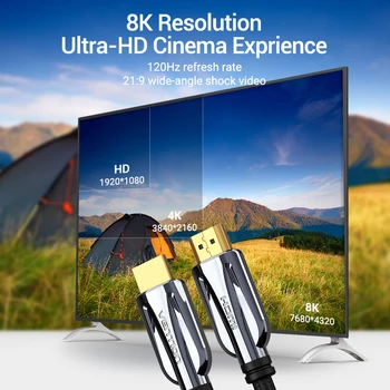 Vencie HDMI 2.1 Kábel pre Xiao Mi Okno HDMI Kábel 8K/60Hz 4K/120Hz 48Gbps Digitálne Káble pre PS5 PS4 HDMI Splitter 8K HDMI 2.1