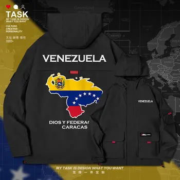 Venezuela Venezuelskej VEN mužov bunda s kapucňou mapu národ príznak mužov bežné bundy top windbreaker pánske módne oblečenie jeseň