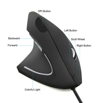 Vertikálne Ergonomic Gaming Mouse USB Káblové Hráč Mause Pre PC, Notebook, Počítač, Notebook Kit Kábel Optický Magic Myš Logitech