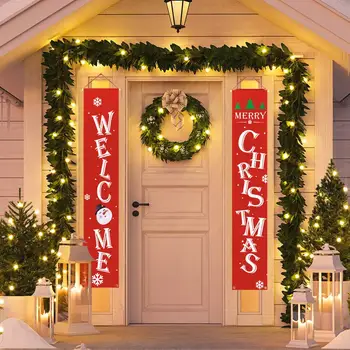 Veselé Vianoce Verandu Prihlásiť Visí Vlajka Garland Vonkajšie Vianočné Ozdoby, Vianočné Dekorácie pre Domov Santa Claus Zdobenie