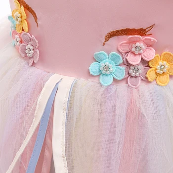 Večerné šaty 2020 nový hit Dievčenské jednorožec strany Princezná rainbow, šaty oka festival kostým od 3 do 12 rokov vianoce