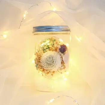 Večný Kvet Svetlo Malá Nočná Lampa Jar Sušené Gypsophila Romantický Valentín Darčeky Domov Stôl Dekorácie