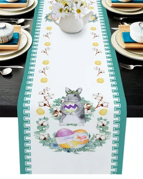 Veľkonočné Bavlna Vajcia Bunny Stôl Runner Svadobný Stôl Dekorácie Domova Kuchynský Stôl Pretekárov A Prestieranie