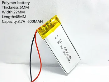 Veľkoobchod 10pcs 3,7 V 600mAh 602248 Lithium Polymer Li-Po Nabíjateľná lítium iónová Batéria Pre Mp3 MP4 MP5 GPS Vedi Hry hračky